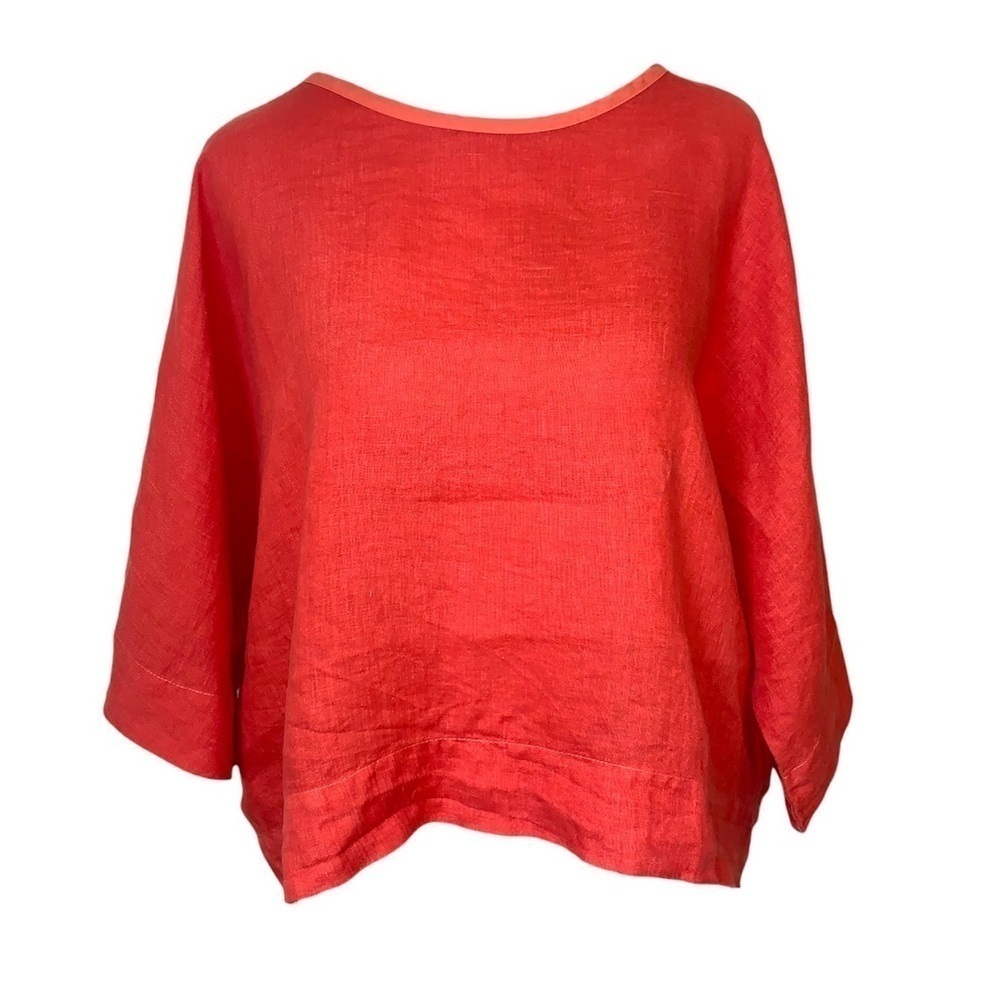 Stark X Coral 100% Linen Lagenlook Top